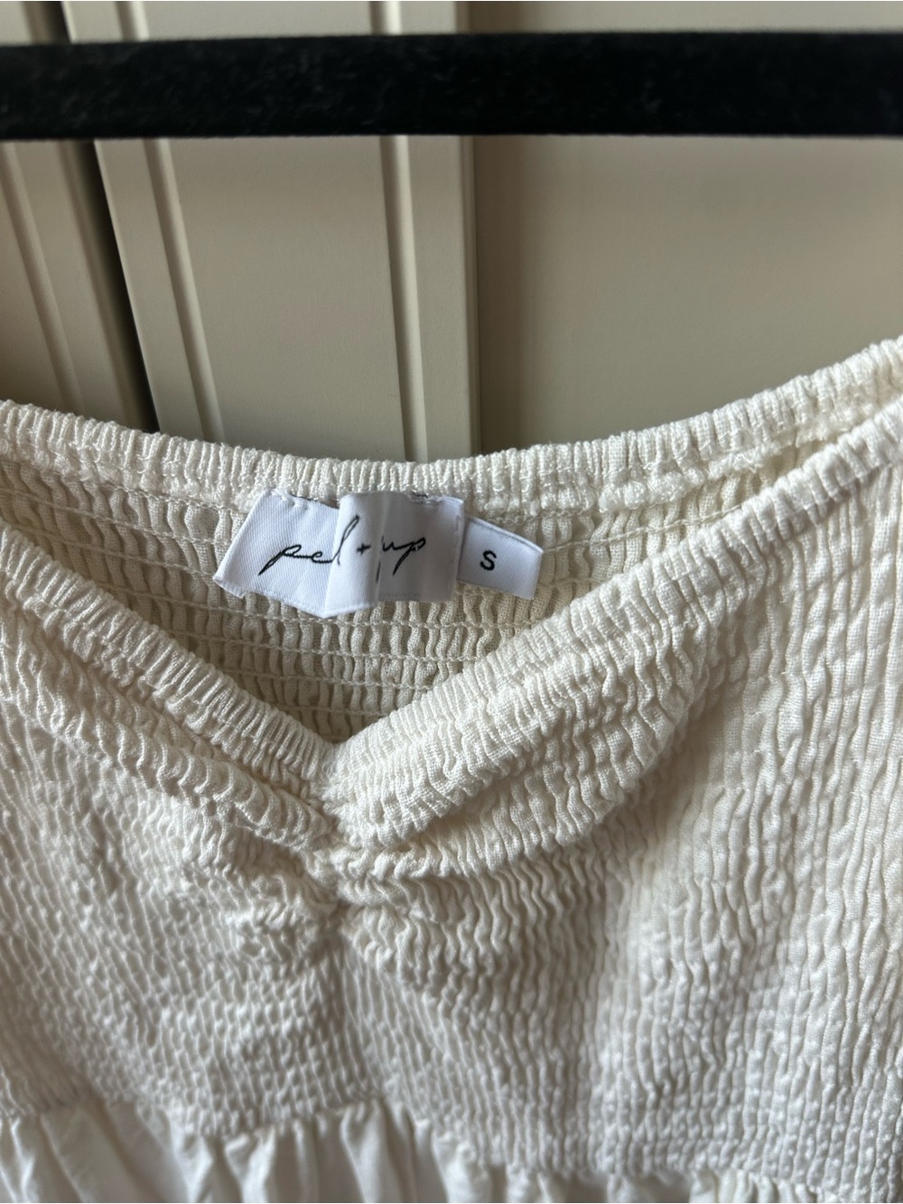 Petal & Pup White Off-Shoulder Smocked Midi Dress - Picture 3 of 6